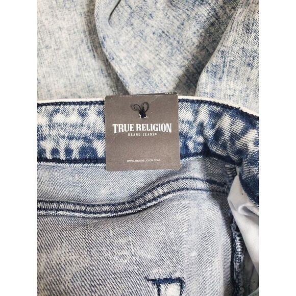 True Religion Halle High Rise Super Skinny Acid Wash Raw Hem Jeans - Picture 6 of 16